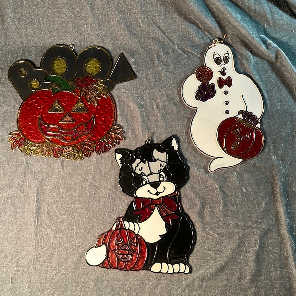 Set/3 VTG Halloween Suncatchers